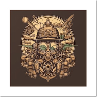 steampunk drawing Posters and Art